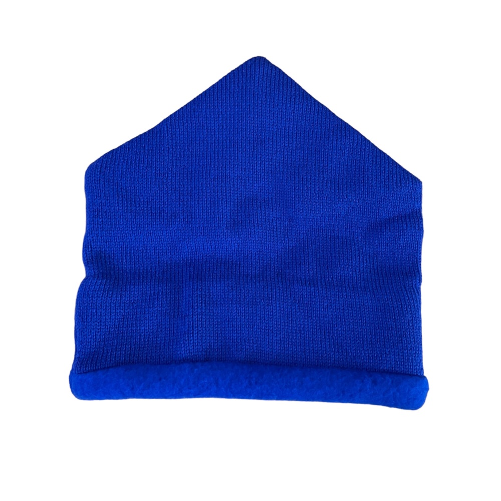 Vintage Turtle Fur Beanie Hat Cap Royal Blue Knit Ski Snow USA